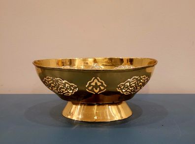 Vintage brass pedestal bowl