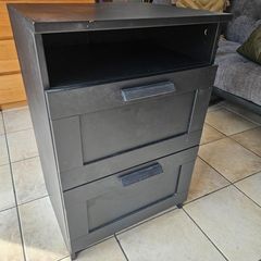 black ikea bedside table