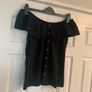 Primark Black Off Shoulder Button Up Top Image 5