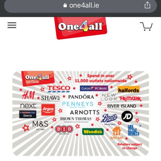 One 4 All Gift Card For Sale In Dunshaughlin Meath From Rizzee