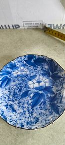 Antique wall hanging plate carefully selected large blue-and-white porcelain plate from the - Ryuho Kiln - that has been repatriated from Japan.