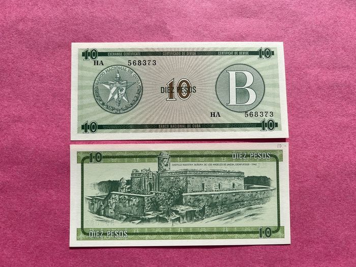 Cuba. 10 Pesos  1985. Pfx8  Series  B .( Uncirculated )
