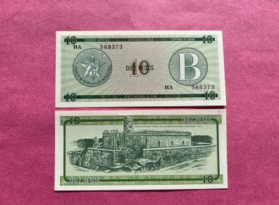 Cuba. 10 Pesos  1985. Pfx8  Series  B .( Uncirculated )