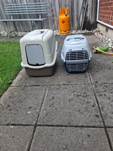 cat litter box and cat carrier box