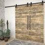 Sliding Door Hardware Kits 2 pcs 200 cm Steel Black Image 3