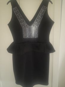 ladies peplum mini dress