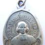 Antique Religious  French catholic silver medal pendant Holy charm Image 2