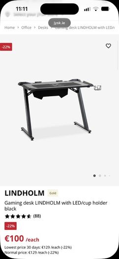 Jysk gaming desk and chair