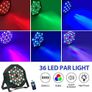 2PCS Stage Lights 36LED 72W Disco Light RGB DMX512 with Remote Control, Par Light 7 Modes Stage Lighting Effect DJ Lights for Party Bar Club Wedding Halloween Christmas Image 2