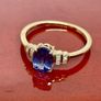 Gold Ring with Tanzanite and Diamonds Image 3
