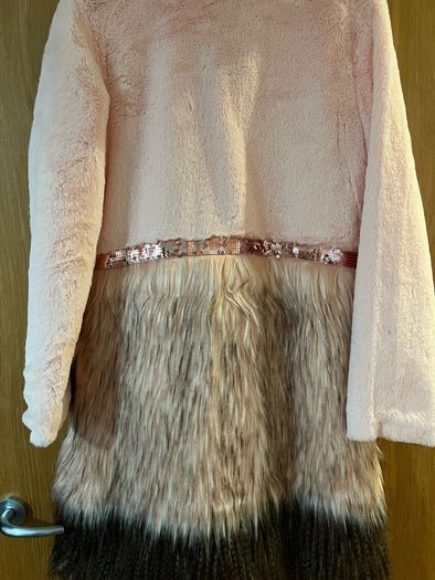 Dressy pink fur coat