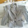 Grey & White Checkered Blazer - Size 8 Image 3