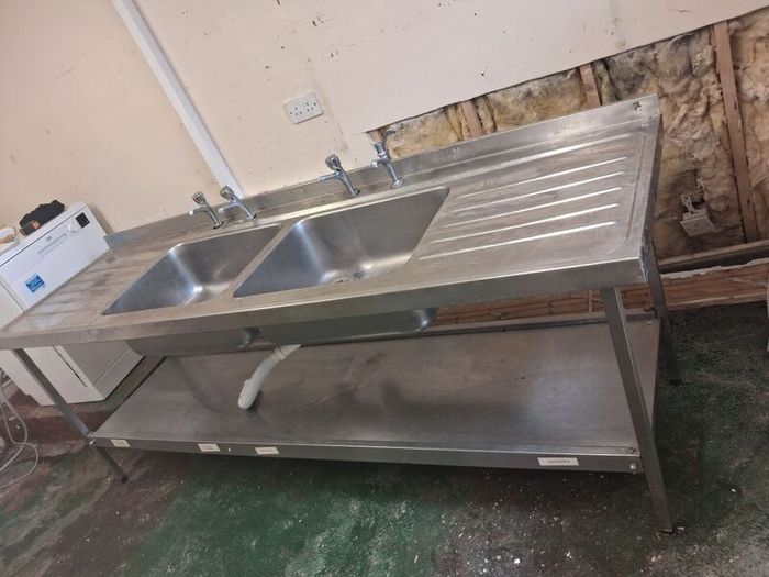 Large stainless steel sink