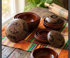 vintage Burmese (Myanmar) nesting lacquerware trinket boxes