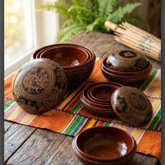 vintage Burmese (Myanmar) nesting lacquerware trinket boxes