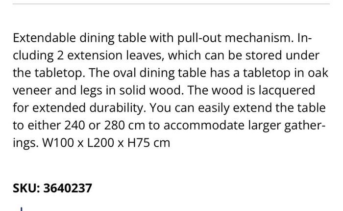 Dining table and