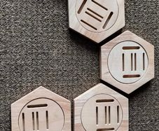 5 wooden medal hoders
