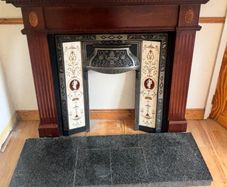 Victorian Style Cast Iron Fireplace with Wooden Surround & Granite Hearth