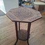 Carved Wooden Side Table Image 2