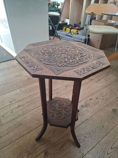 Carved Wooden Side Table