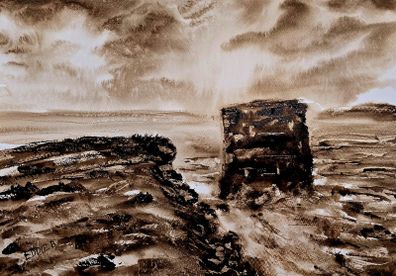 Downpatrick head watercolour