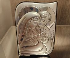 Brand New Kasanova Miro-Silver Holy Family Plaque Boxed with Certificate