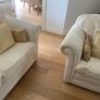 9 foot cream velvet sofa Image 4