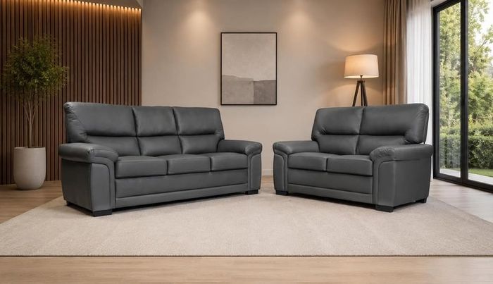 New 3+2 Black Sofas