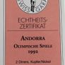 Rare Andorra 2 diners 1987, BUNC Kayak Ski, 1992 Olympic Games Image 5