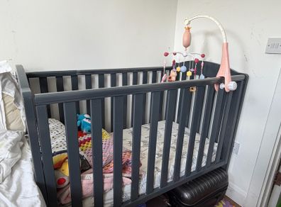 Baby Crib + Coconut Fiber Mattress + Mobile + another essentials