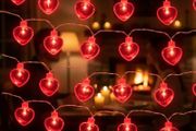 Red Love Heart String Lights 20 Led Battery Operated Fairy String Lights Romantic Decor