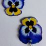 Vibrant Violet & Yellow Pansy Earrings Image 7