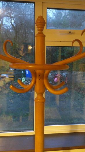 Vintage Bentwood Free Standing Beech Coat Rack & Umbrella Stand Thonet Style Hall Stand Tree (5 Double Hooks)