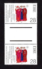 1989 Ireland 1300th Anniversary of the Martyrdom of Irish Missionaries to Germany (Franconian Apostles) Commemorative Stamps Gutter Pairs Mint Never Hinged (MNH)