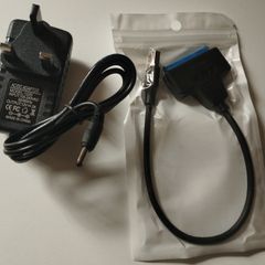 USB to SATA 2.5 3.5 External  Hard Drive HDD SSD Adapter -  Inc 12v Power Adapter