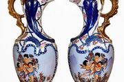 Pair of Antique porcelain vases late 19th century