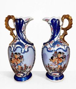 Pair of Antique porcelain vases late 19th century