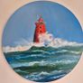 Storm Bram at Poolbeg Lighthouse | Oil Painting on canvas Image 10