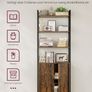 Bookcase Standing Shelf with Doors, Metal Frame, Image 7