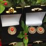 Antique 18 ct Gold Coral and Pearl Ring and Earrings Image 2