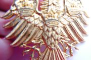 Vintage Gold Tone Eagle with Three Crowns Brooch | Vintage Gold Tone Eagle Brooch