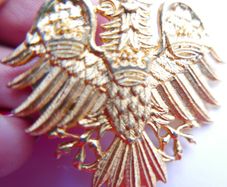 Vintage Gold Tone Eagle with Three Crowns Brooch | Vintage Gold Tone Eagle Brooch