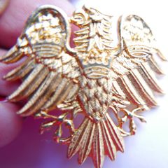 Vintage Gold Tone Eagle with Three Crowns Brooch | Vintage Gold Tone Eagle Brooch