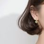 Charm earrings 925 Sterling Silver Flower Green Image 2