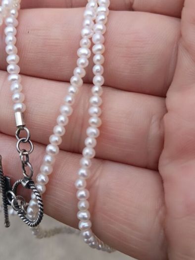 Suarti Branded Baroque Pearl Necklace on Sterling Silver Closures