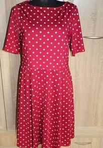 Red Polka dot midi Wallis dress size UK14 EU42 Perfect condition Postage included