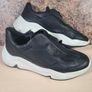 womens ECCO Chunky W zip trainers black leather runners Size UK 6 EU 39 Image 2