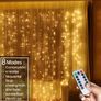 LED Curtain Lights, Window Curtain Fairy Twinkle Lights 3mx3m 300leds USB Operated 8 Modes Icicle LED String Lights with Remote & Timer for Indoor Xmas Party Home Garden Decoration (MULTIPLE COLOURS) Image 7