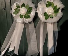 Ivory Handmade Wedding Pew Ends