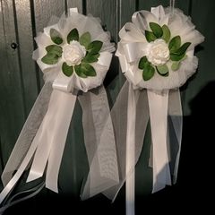 Ivory Handmade Wedding Pew Ends